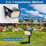 WENATY Solar Spot Lights Outdoor Waterproof IP65, 12 Pack Landscape Spotlights with 46 LEDs, 3 Modes Auto On/Off Solar Powered Flood Lights for Outside Pathway, Yard, Garden, Walkway (Warm White)