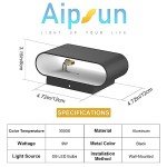 Aipsun Black Modern LED Wall Sconces Set of 2 Indoor Wall Lights Hardwired Up and Down Wall Mount Light for Living Room Bedroom Hallway Corridor Conservatory Warm White 3000K(with G9 Bulbs)