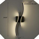 TENGIANTS Modern Led Sconce Wall Lighting Indoor 24" Minimalist Industrial Black Wall Sconce Cordless Wall Light for Small Space Bathroom Hallway Staircase Entryway