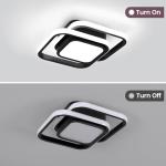 CANEOE Small Ceiling Light Modern LED Acrylic Square Ceiling Lamp Cool White 6000K Lighting Fixtures for Bedroom Kitchen Living Room Study Hallway Small Asile Lamp Corridor Lights (Black)