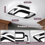 CANEOE Small Ceiling Light Modern LED Acrylic Square Ceiling Lamp Cool White 6000K Lighting Fixtures for Bedroom Kitchen Living Room Study Hallway Small Asile Lamp Corridor Lights (Black)