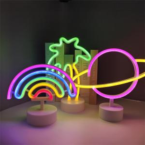 Rainbow Catus Led Neon Lights Cocont Tree Pineapple Neon Sign Lamp USB/Battery Power Unicon Lamp Room Table Holiday Decor