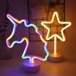 Rainbow Catus Led Neon Lights Cocont Tree Pineapple Neon Sign Lamp USB/Battery Power Unicon Lamp Room Table Holiday Decor