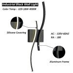 TENGIANTS Modern Led Sconce Wall Lighting Indoor 24" Minimalist Industrial Black Wall Sconce Cordless Wall Light for Small Space Bathroom Hallway Staircase Entryway