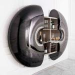 Light luxury sea urchin wall-mounted wine cabinet, Portuguese high-end creative metal retractable solid wood locker