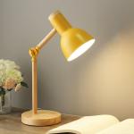 Eyes Protection Table Lamp E27 Nordic Wood Desk Lamps Height Adjustable Modern Bedside Lamp for Read Study Night Light with Plug