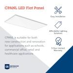 Lithonia Lighting CPANL 2x4 LED Flat Panel Light, 2 ft. by 4 ft. LED Light Panel, Ceiling Lighting Fixture, 4000 Lumens, 3500K/4000K/5000K Switchable CCT, Includes Direct Ceiling Mount Bracket, White