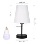 Fabric Bedside Table Lamp with 3 Light Colors LED Bulb Nightstand Lamp Desk Light Touch Control Stepless Dimmable USB Plug