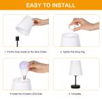 Fabric Bedside Table Lamp with 3 Light Colors LED Bulb Nightstand Lamp Desk Light Touch Control Stepless Dimmable USB Plug