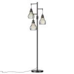 Ziisee Dimmable Floor Lamp, 3 x 800LM LED Edison Bulbs Included, Farmhouse Industrial Floor Lamp Standing Tree Lamp with Elegant Cage Tall Lamps for Living Room Bedroom Office - Black