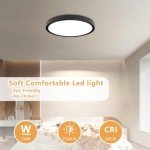 OFFIY 6PK 12 Inch LED Flush Mount Ceiling Light, 24W, 2520LM, 3000K/4000K/6000K CCT Selectable Super Slim LED Ceiling Light, Close to Ceiling Round Flat Panel Light for Hallway, Bedroom,Kitchen ect