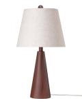EDISHINE 21.85" Boho Table Lamp, Farmhouse Bedside Lamp, Water Transfer Red Wood Grain Metal Base, Beige Linen Shade, Rustic Nightstand Light for Living Room, Bedroom, Office, E26 Base