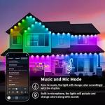 KSIPZE Permanent Outdoor Lights Waterproof IP67, Smart RGB+IC Eaves LED Lights with App & Button Control, 200+ Dynamic Scene Modes for House Roof, Garden, Christmas, Party Decor