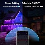 KSIPZE Permanent Outdoor Lights Waterproof IP67, Smart RGB+IC Eaves LED Lights with App & Button Control, 200+ Dynamic Scene Modes for House Roof, Garden, Christmas, Party Decor
