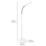 Verilux SmartLight Full Spectrum LED Modern Floor Lamp with Adjustable Brightness, Flexible Gooseneck and Easy Controls - Reduces Eye Strain and Fatigue - Ideal for Reading, Artists, Craft (White)