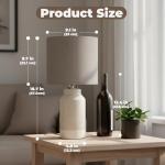 LALISU Ceramic Table Lamp,18.8" Table Lamps 3-Way Dimmable Nightstand Lamps Rustic Farmhouse Table Lamp for Bedroom, Living Room, Dining, Office (White)