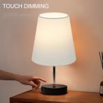 LED Linen Table Lamps 3000K Brightness Adjustable Touch Switch USB Plug Extended Charging Port Modern Bedside Light Bedroom Home