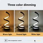 USB Plug in Creative Spiral Table Lamp Dimmable 3 Colors Adjustable For Living Room Bedroom Office Bedside Desk Nightstand Lamp