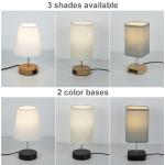 LED Linen Table Lamps 3000K Brightness Adjustable Touch Switch USB Plug Extended Charging Port Modern Bedside Light Bedroom Home