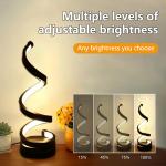 USB Plug in Creative Spiral Table Lamp Dimmable 3 Colors Adjustable For Living Room Bedroom Office Bedside Desk Nightstand Lamp