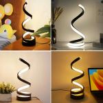USB Plug in Creative Spiral Table Lamp Dimmable 3 Colors Adjustable For Living Room Bedroom Office Bedside Desk Nightstand Lamp