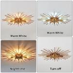 ZGLAOJT Semi Flush Mount 8 Light Ceiling Light Modern Metal Ceiling Lighting Gold Light Fixture Chandelier for Farmhouse Kitchen Dining Room Bedroom Hallway Living Room.