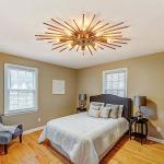 ZGLAOJT Semi Flush Mount 8 Light Ceiling Light Modern Metal Ceiling Lighting Gold Light Fixture Chandelier for Farmhouse Kitchen Dining Room Bedroom Hallway Living Room.