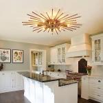 ZGLAOJT Semi Flush Mount 8 Light Ceiling Light Modern Metal Ceiling Lighting Gold Light Fixture Chandelier for Farmhouse Kitchen Dining Room Bedroom Hallway Living Room.