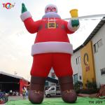 fast air ship to door, 40ft 12m tall inflatable Santa Claus with light, inflatable Santa Claus Christmas old man for outdoors