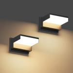 Coinmit 2 Pack Modern Outdoor Light,3000K Aluminum LED Exterior Wall Sconces IP65 Waterproof for House Garage Front Door