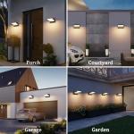 Coinmit 2 Pack Modern Outdoor Light,3000K Aluminum LED Exterior Wall Sconces IP65 Waterproof for House Garage Front Door