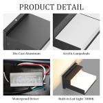 Coinmit 2 Pack Modern Outdoor Light,3000K Aluminum LED Exterior Wall Sconces IP65 Waterproof for House Garage Front Door