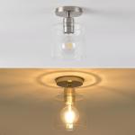 KLSS Brushed Nickel Semi Flush Mount Ceiling Light,Modern Ceiling Light Fixture for Closet Hallway Entryway,Hallway Light Fixture Brushed Nickel Finish 2 Pack