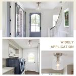 KLSS Brushed Nickel Semi Flush Mount Ceiling Light,Modern Ceiling Light Fixture for Closet Hallway Entryway,Hallway Light Fixture Brushed Nickel Finish 2 Pack