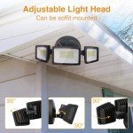 Onforu 2 Pack 60W Flood Lights Outdoor, 6000LM LED Flood Lighting Outdoor Switch Controlled, IP65 Waterproof Exterior Floodlight Fixture with 3 Adjustable Heads, 6500K Security Light for Garage Yard