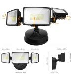 Onforu 2 Pack 60W Flood Lights Outdoor, 6000LM LED Flood Lighting Outdoor Switch Controlled, IP65 Waterproof Exterior Floodlight Fixture with 3 Adjustable Heads, 6500K Security Light for Garage Yard