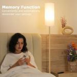 Ambimall 64'' Floor Lamps for Living Room with Remote Control and Stepless Dimmable Colors Temperature & Brightness, 9W Bulb Included(Beige Lampshade & Gold Pole)