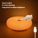 Donut ambient light Bauhaus table lamp three-color changing light USB plug bedroom bedside lamp living room dining room decorati