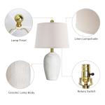 AIEAMPDO 21'' Set of 2 Rustic Ceramic Table Lamps for Living Room Bedroom, Farmhouse Vintage Nightstand Lamps for Office Entryway End Table, 2 Bulbs Included