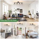 Baocuz 4-Lights Semi Flush Mount Ceiling Light, Adjustable Multi-Directional Light Fixtures, Rotatable Farmhouse Light Fixtures Mount with Metal Cage for Dining Room, Living Room