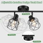 Baocuz 4-Lights Semi Flush Mount Ceiling Light, Adjustable Multi-Directional Light Fixtures, Rotatable Farmhouse Light Fixtures Mount with Metal Cage for Dining Room, Living Room