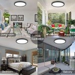 hykolity 18 Inch LED Round Flat Panel Light, Black, 32W, 3200lm, 3000K/4000K/5000K CCT Selectable, 120°Beam Angle, Dimmable Edge-Lit Flush Mount Ceiling Light Fixture - ETL Listed