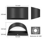 TRLIFE Modern Wall Sconces, 3000K/4000K/6000K Selectable and Dimmable LED Wall Sconce 12W Aluminum Wall Mounted Light Set of 2 Hardwired Wall Sconces for Bedroom Bedside Living Room Hallway(Black,2P)