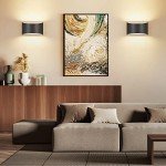 TRLIFE Modern Wall Sconces, 3000K/4000K/6000K Selectable and Dimmable LED Wall Sconce 12W Aluminum Wall Mounted Light Set of 2 Hardwired Wall Sconces for Bedroom Bedside Living Room Hallway(Black,2P)