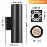 DAKAFUL Outdoor Wall Lights 4Pack, Integrated LED Cylinder Up Down Lights, 12W 2700K Aluminum Exterior Wall Light, Outdoor Light Fixture for Porch Patio Door.(Matte Black)