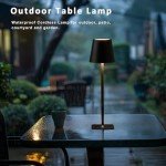 2 Pack Cordless Table Lamps-5500mAh Rechargeable Lamp,Waterproof Outdoor Table Lights for Patio/Shower/Restaurant/Dinner/Kitchen Counter/Dining Tabletop,Mini Small Battery Operated Lamp Wireless