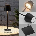 2 Pack Cordless Table Lamps-5500mAh Rechargeable Lamp,Waterproof Outdoor Table Lights for Patio/Shower/Restaurant/Dinner/Kitchen Counter/Dining Tabletop,Mini Small Battery Operated Lamp Wireless