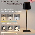 2 Pack Cordless Table Lamps-5500mAh Rechargeable Lamp,Waterproof Outdoor Table Lights for Patio/Shower/Restaurant/Dinner/Kitchen Counter/Dining Tabletop,Mini Small Battery Operated Lamp Wireless