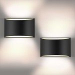 REIKOT Indoor Wall Sconces | Aluminum Modern LED Wall Lights Hardwired Up and Down Wall Mount Light, Dimmable, Suitable for Bedroom,Living Room, Hallway, Warm White 3000K, 1400Lm (2 Pack)
