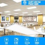SEURON 2x4 LED Flat Panel Light, 4 Pack 7800LM LED Drop Ceiling Light Fixture, 5000K Flat Panel LED Ceiling Light 0-10V Dimmable 2x4 Recessed Edge-Lit Troffer Fixture for Office Kitchen, ETL Listed